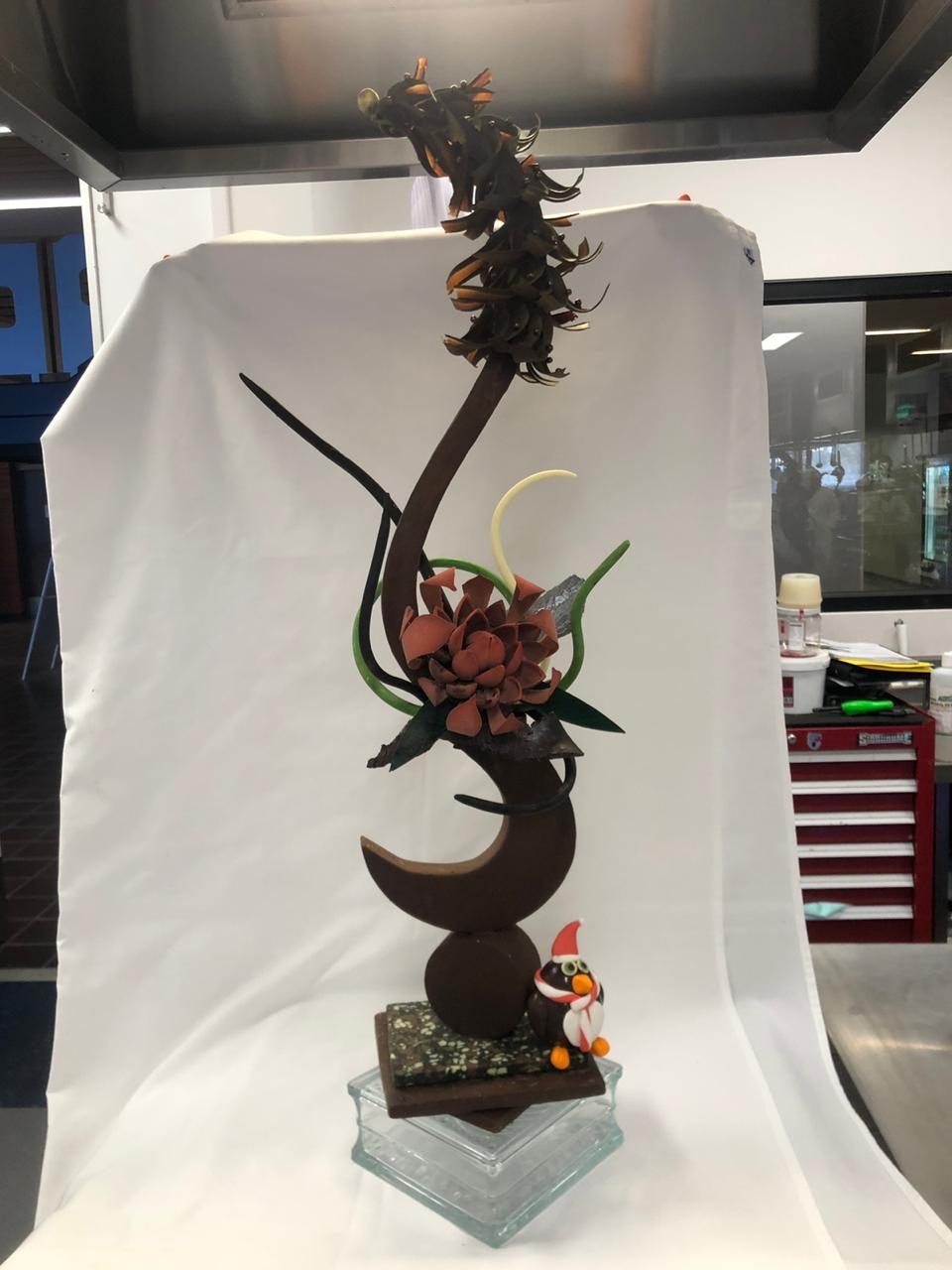 Tall chocolate centrepiece showpiece